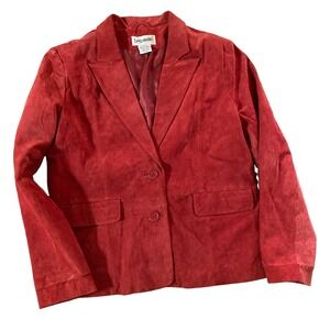 Bagatelle Red Leather Jacket Vtg 90s Y2K Women's Sz 12P Goth Rock Indie Sleaze